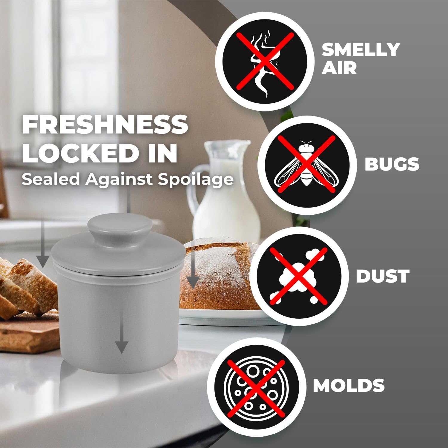 Porcelain French Butter Keeper Crocks with Lids â€?Set of 2 Farmhouse-Style Butter Dishes