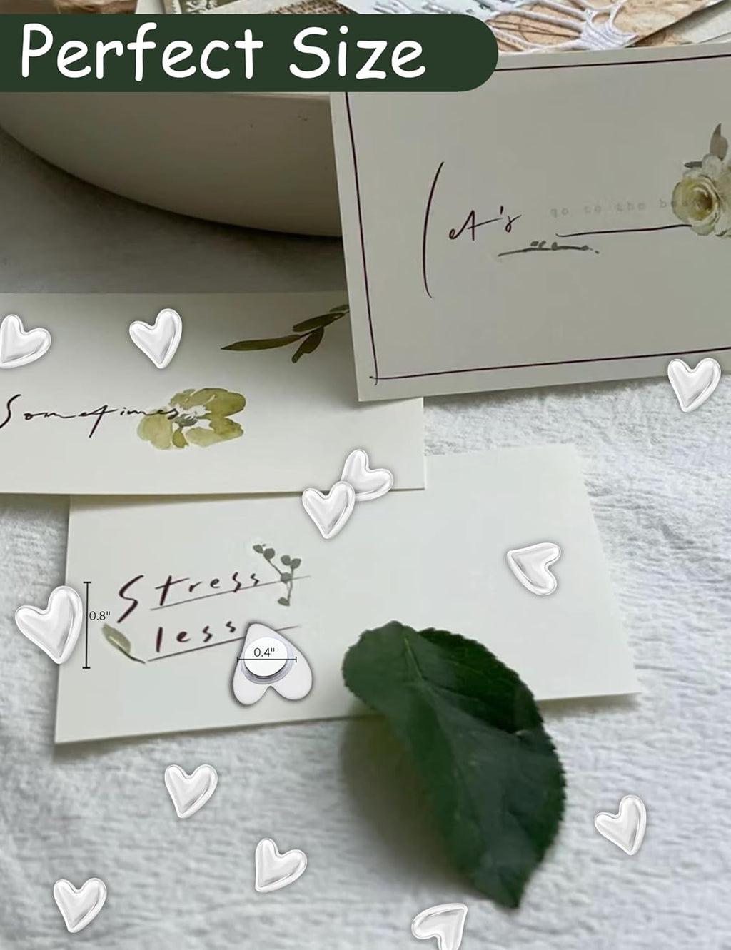 New 24PCS Fridge Magnets Cute Love Heart Refrigerator Magnets, Decorative Magnets