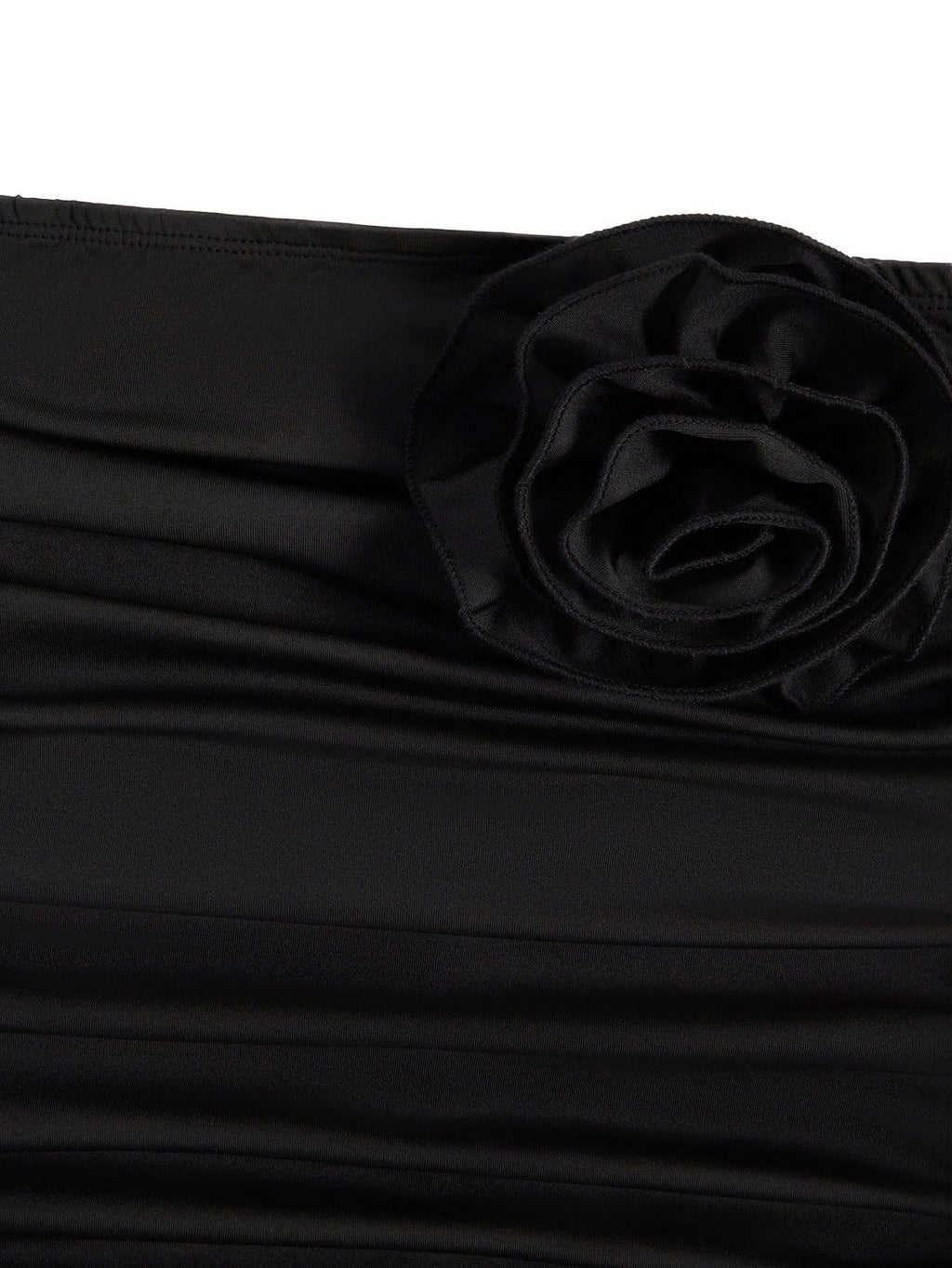 Women's 3D Flower Strapless Bodycon Dress Ruched Slit Hem Wedding Guest Maxi Tube Dresses