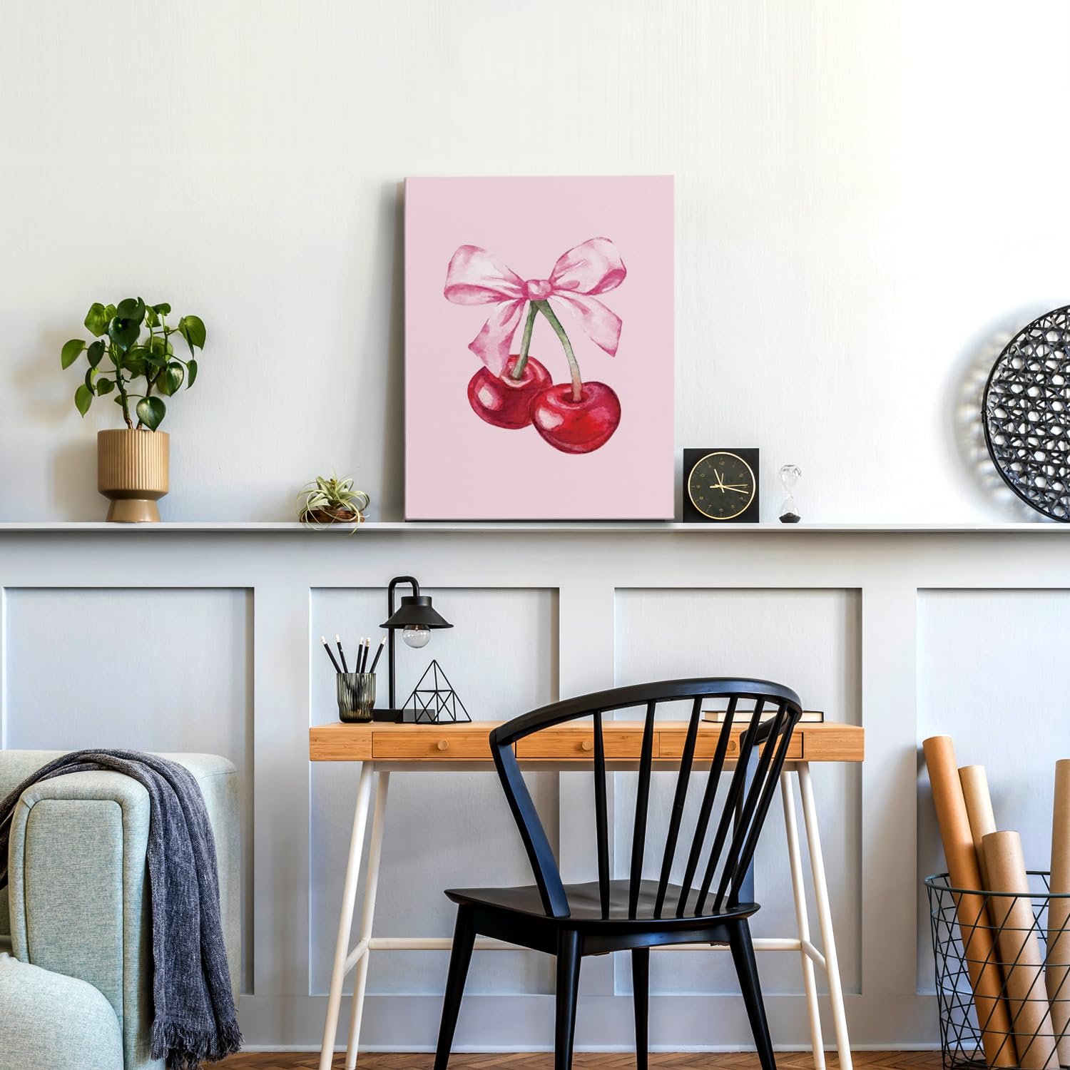 Preppy Hot Pink Disco Ball Wall Art â€?Trendy Retro Y2K Aesthetic Decor, 11x14 Inches Framed