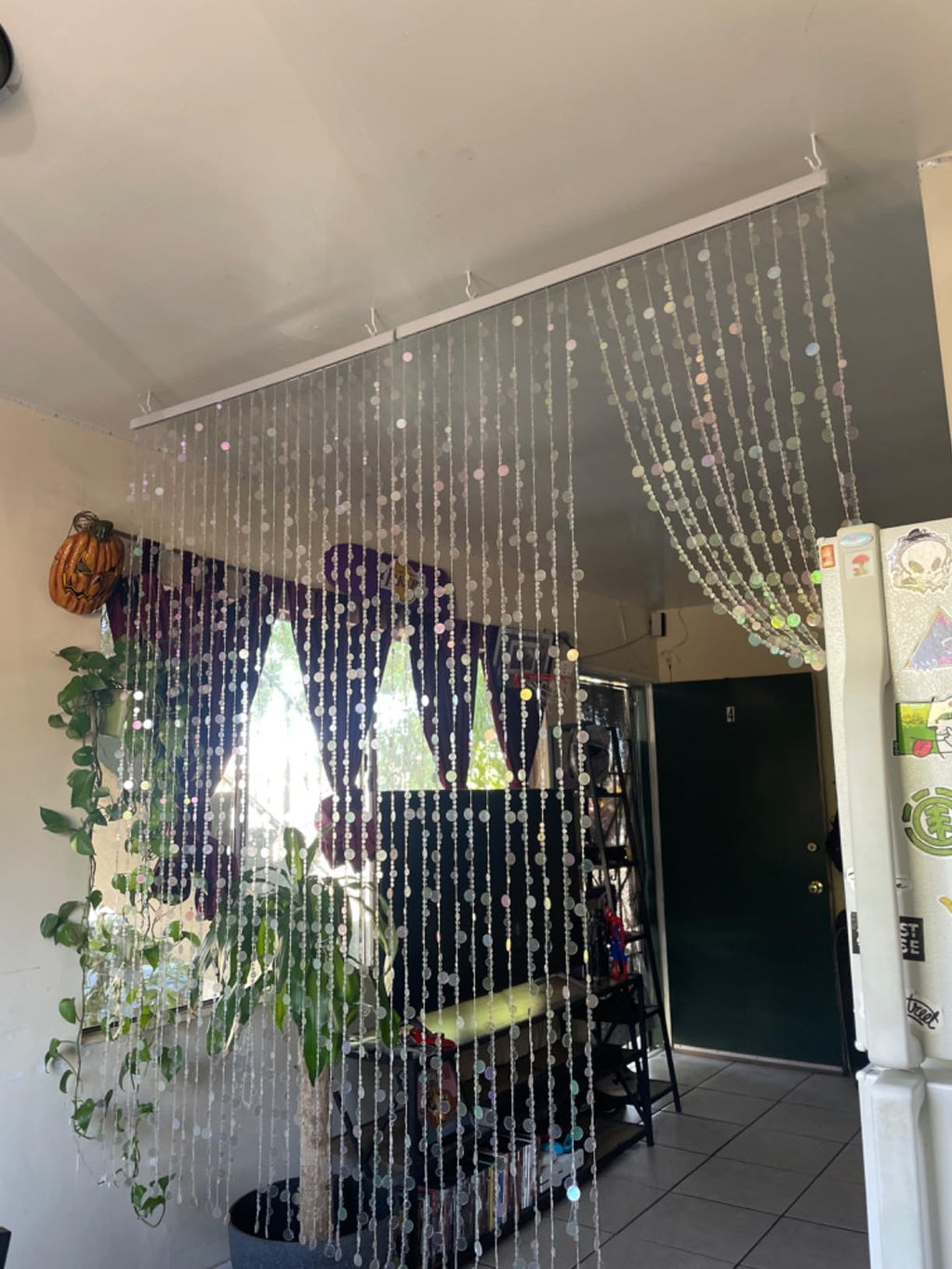 Iridescent Faux Crystal Acrylic Bubble Beaded Curtains for Doorway Room Divider Backdrop Decoration