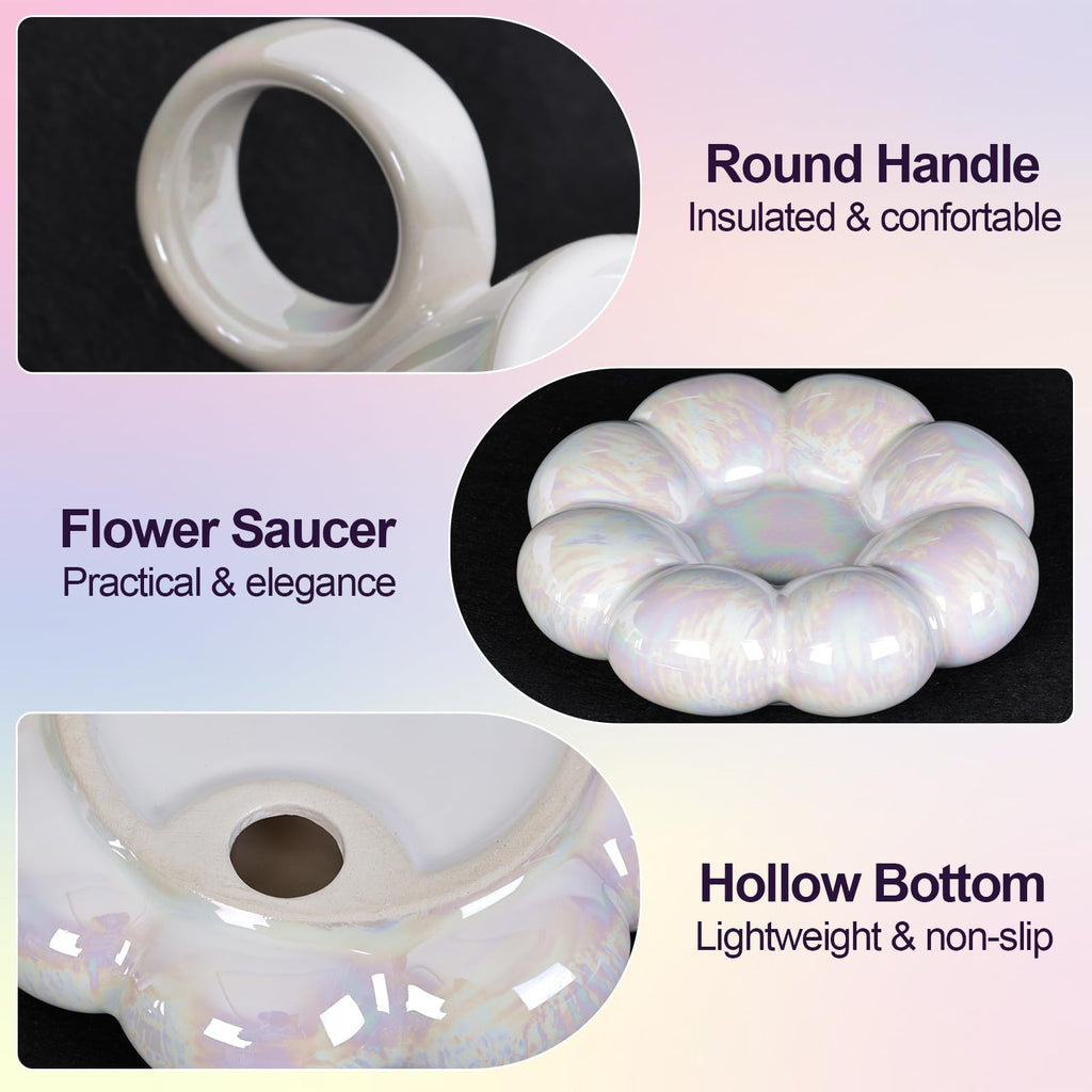 Coffee Mug, Tea Cup and Saucer Set with Spoon  10oz