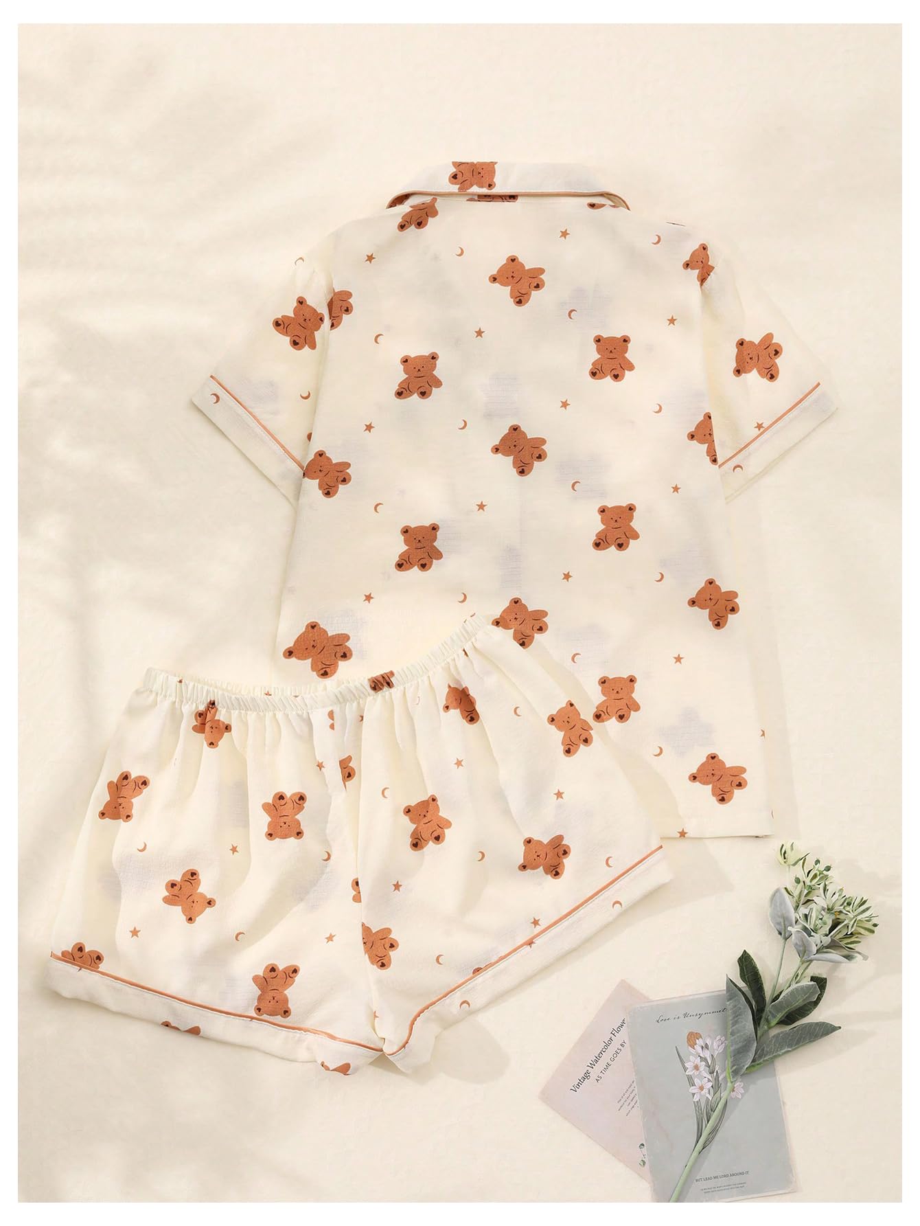 Women's Silk Satin Pajama Set Print Sleepwear Short Sleeve Button Down Pjs Shorts Cheetah Loungewear