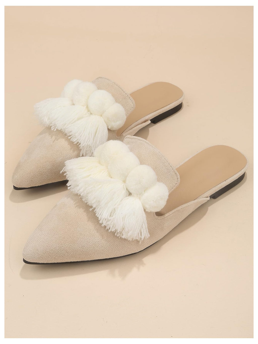 Women's Dress Shoes Slip On Flats Comfortable Pointed Toe Mules Dressy Casual Loafers Shoes