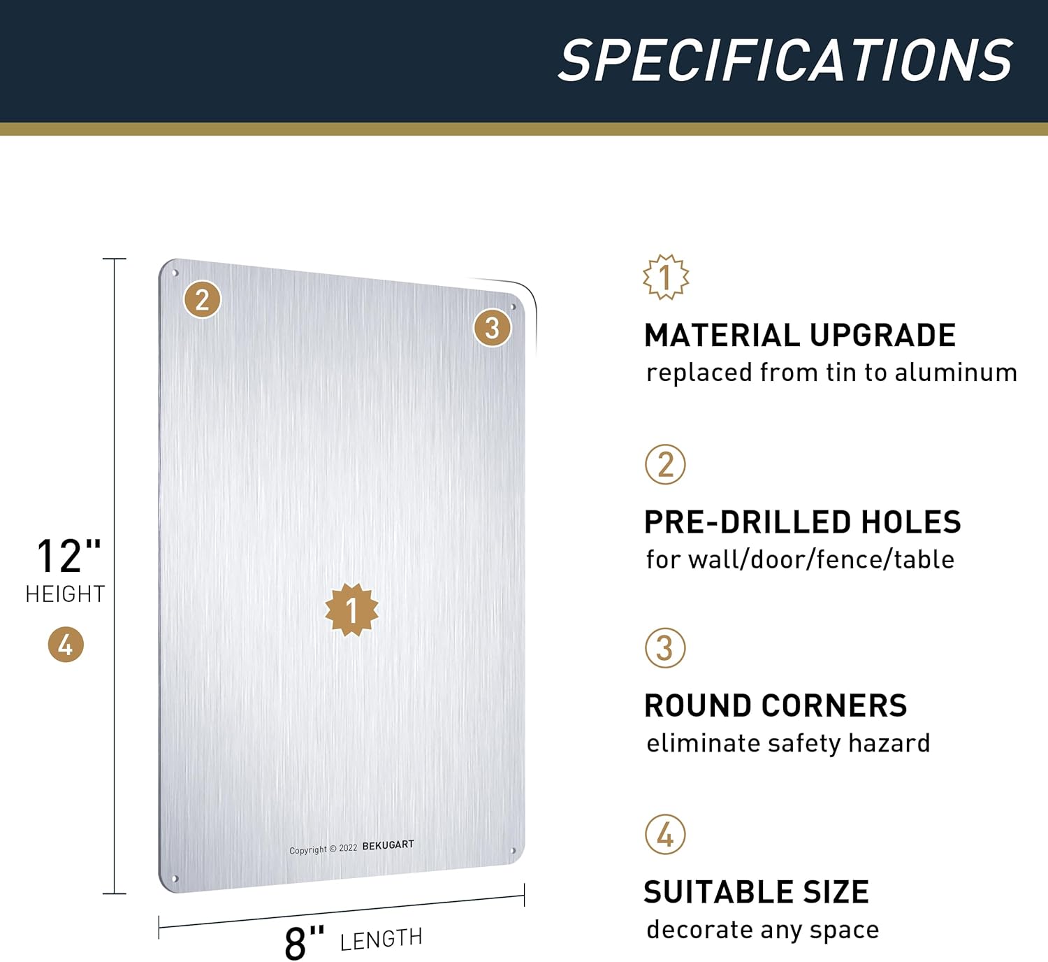 Girls Only Sign - No Trespassing Girls Only No Boys Allowed - Girls Rule Pink Wall/door Decor for Girls Cave/Room/Bedroom/Dorm - 8x12 in, Aluminum