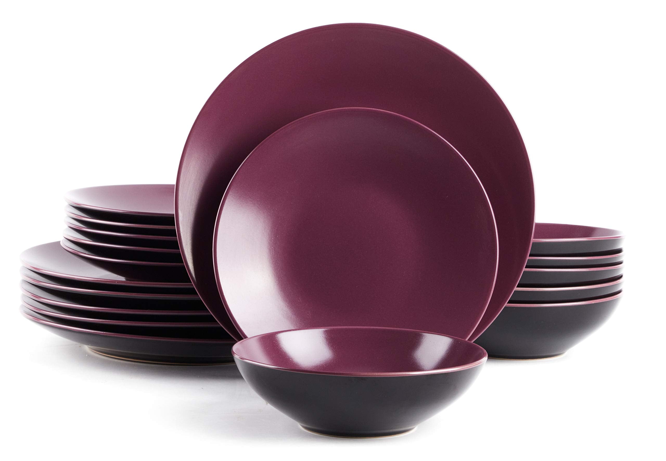 Stoneware Two-Tone Colors Life 12pc Dinner Set