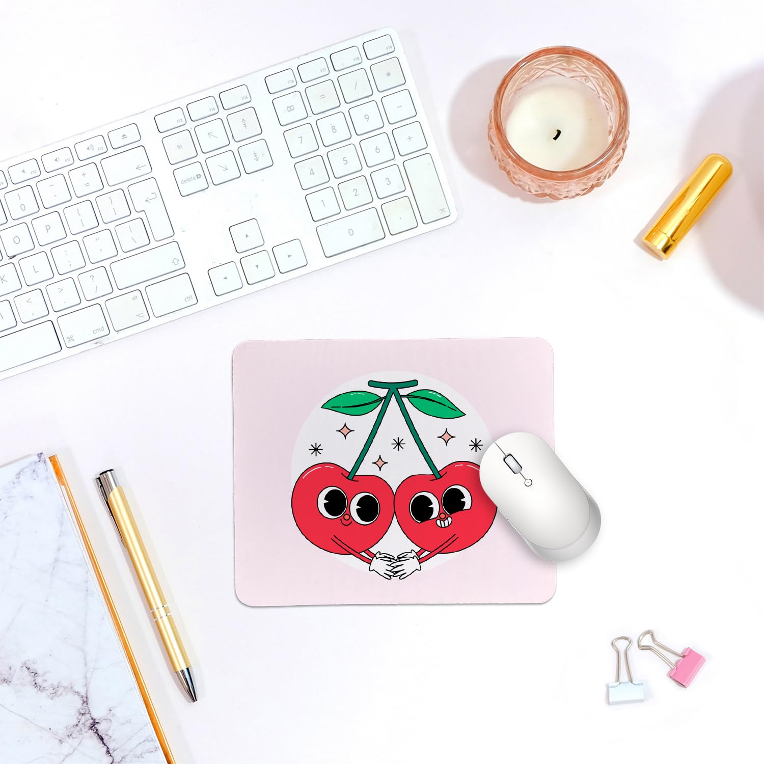 Coquette Bow Mouse Pad, Trendy Mouse Pad, Preppy Cute Mouse Pad for Desk Home Office & Gaming, 9.5x7.9 inches