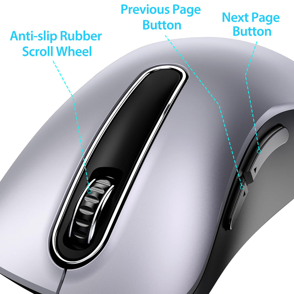 Portable Computer Wireless Mouse for Laptop, PC, Desktop, MacBook, 5 Buttons