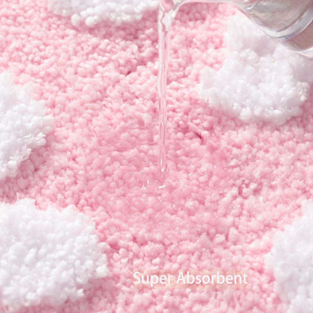 U Shaped Toilet Mat Cute Daisy Contour Bath Rug 20"x20", Extra Thick Soft Machine Washable Toilet Carpet, Non Slip Bathroom Floor Mats Super Absorbent Microfiber Bath Rugs