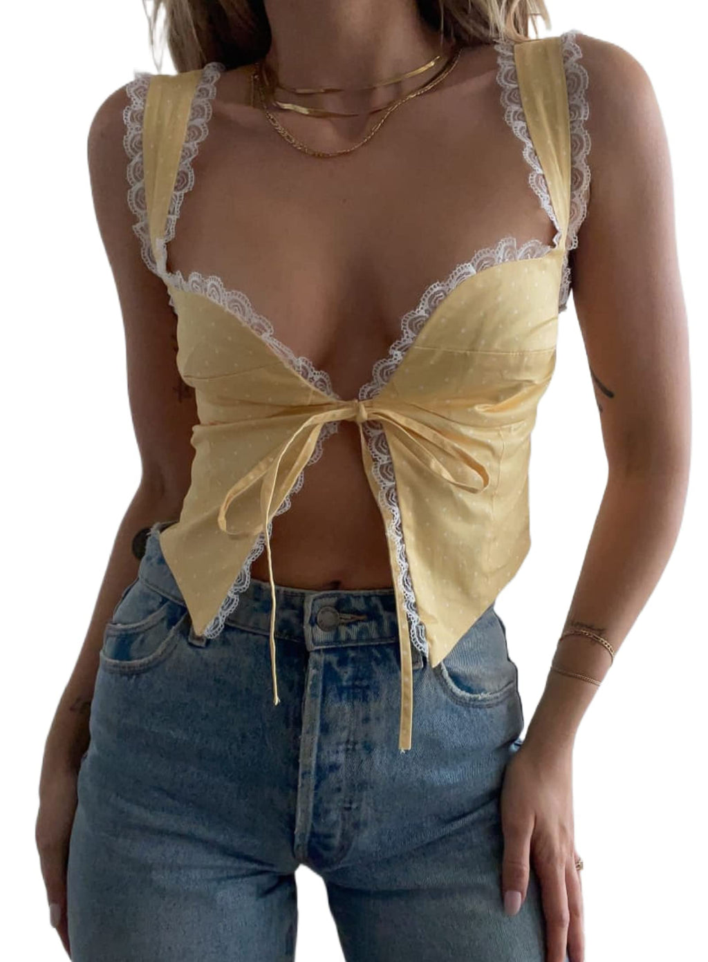 Women Elegant Lace V Neck Camis Sleeveless Spaghetti Strap Slim Camisoles Vintage Backless Tank Top