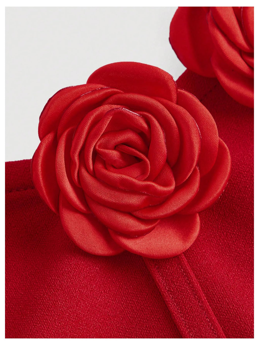 Women's 3D Flower Strapless Midi Dress Ruched Split Corset Bodycon Dresses