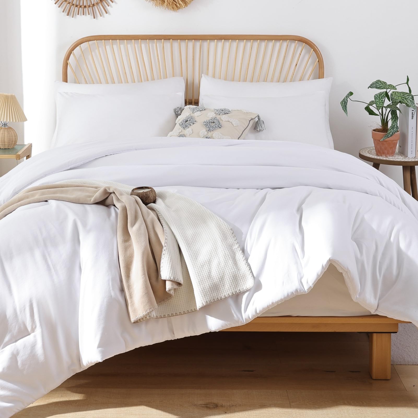 Lightweight Bedding Comforters Bedspread Blanket Quilt - Comforter Set, 3pcs (1 Boho Comforter & 2 Pillowcases)