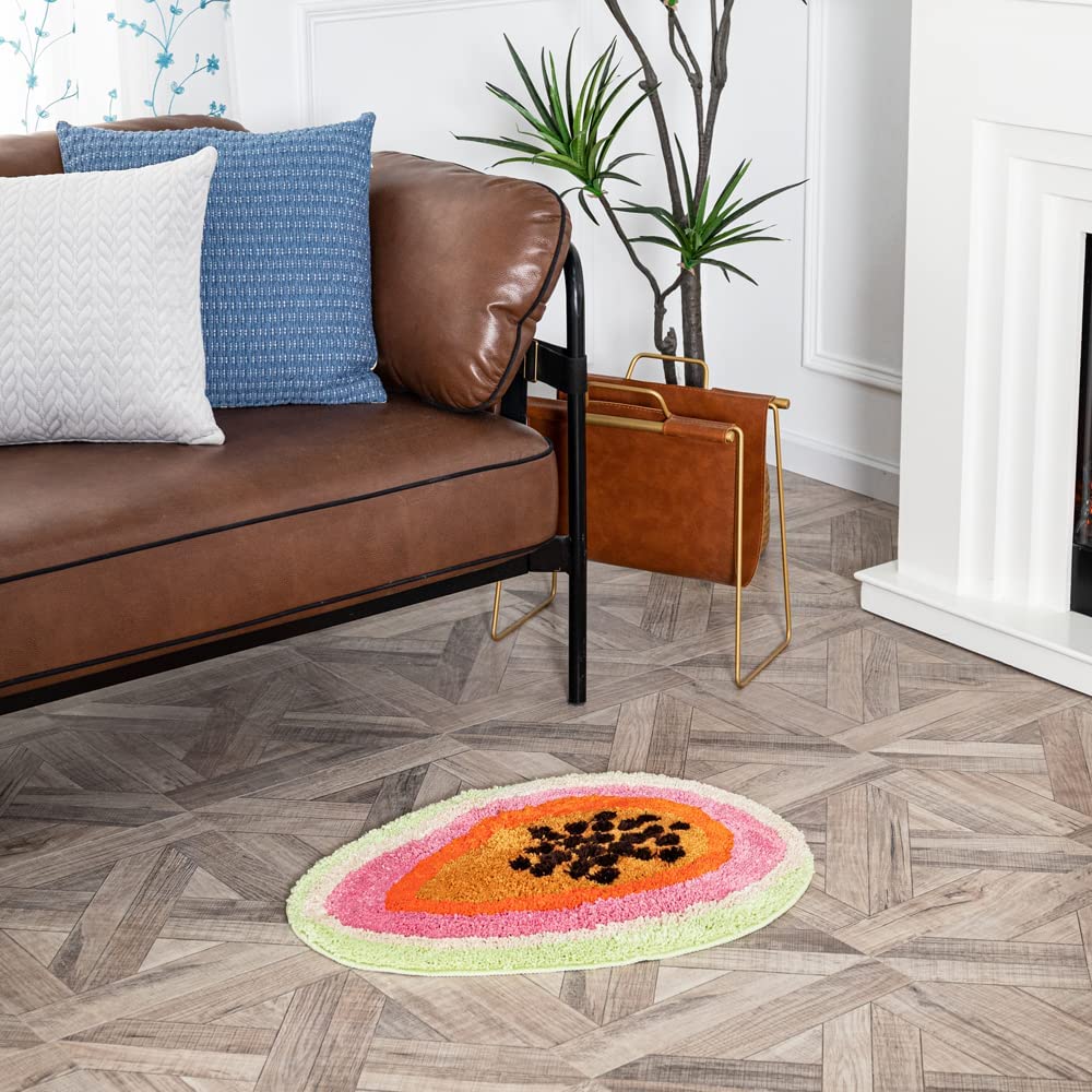 Shaped Rug Fruits Animals Bath Mat Area Rug Non-Slip Bathroom Door Mat for Bedroom Bathroom Kitchen Cartoon Area Rug for Bathroom Soft Bathmat Home Decor