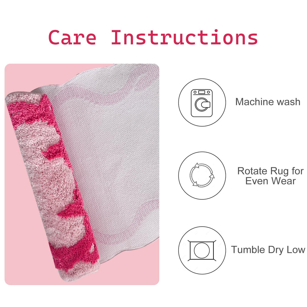 Coquette Bow Bathroom Mat Non Slip Bow Rug Cute Scallop Carpet Room Decor Microfiber Absorbent Bath Rug