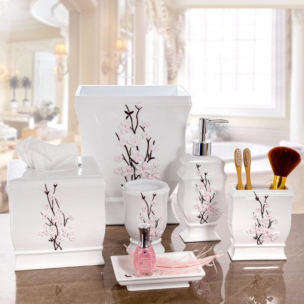 Modern Cherry Blossom Style Bathroom Accessories