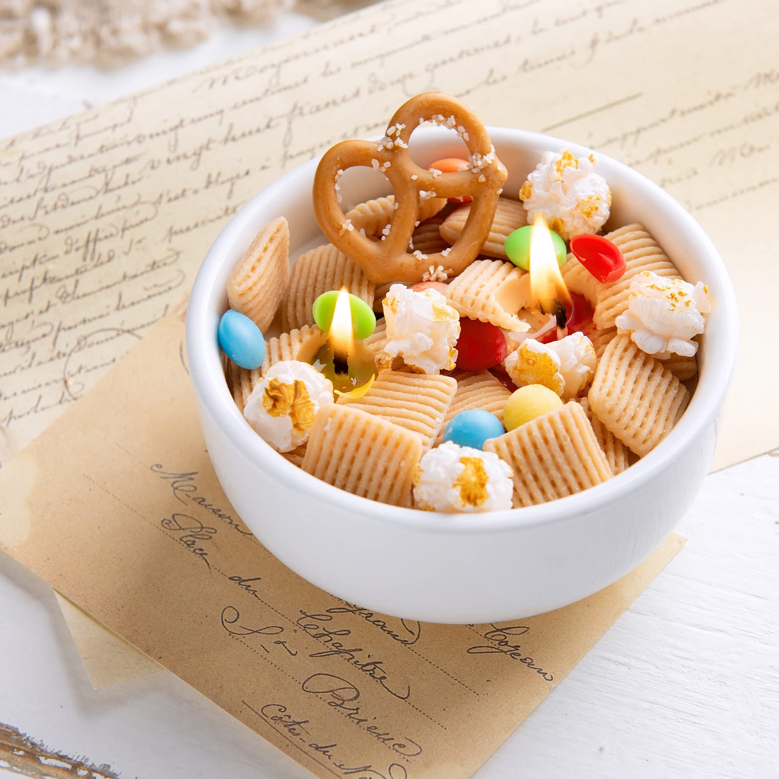 Cereal Bowl with Metal Spoon Scented Soy Candle