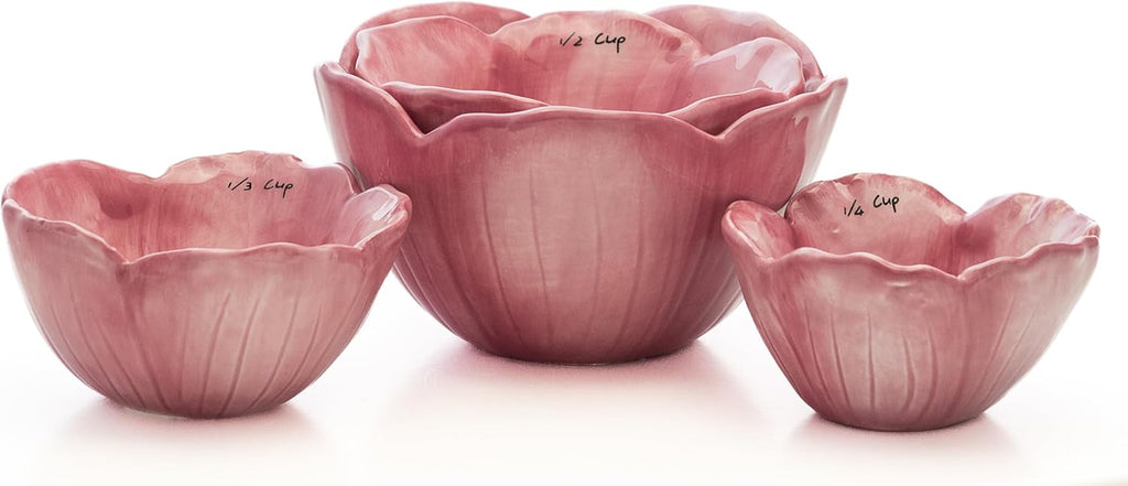 Set of 4 Strawberry Street Peony Measuring Cups