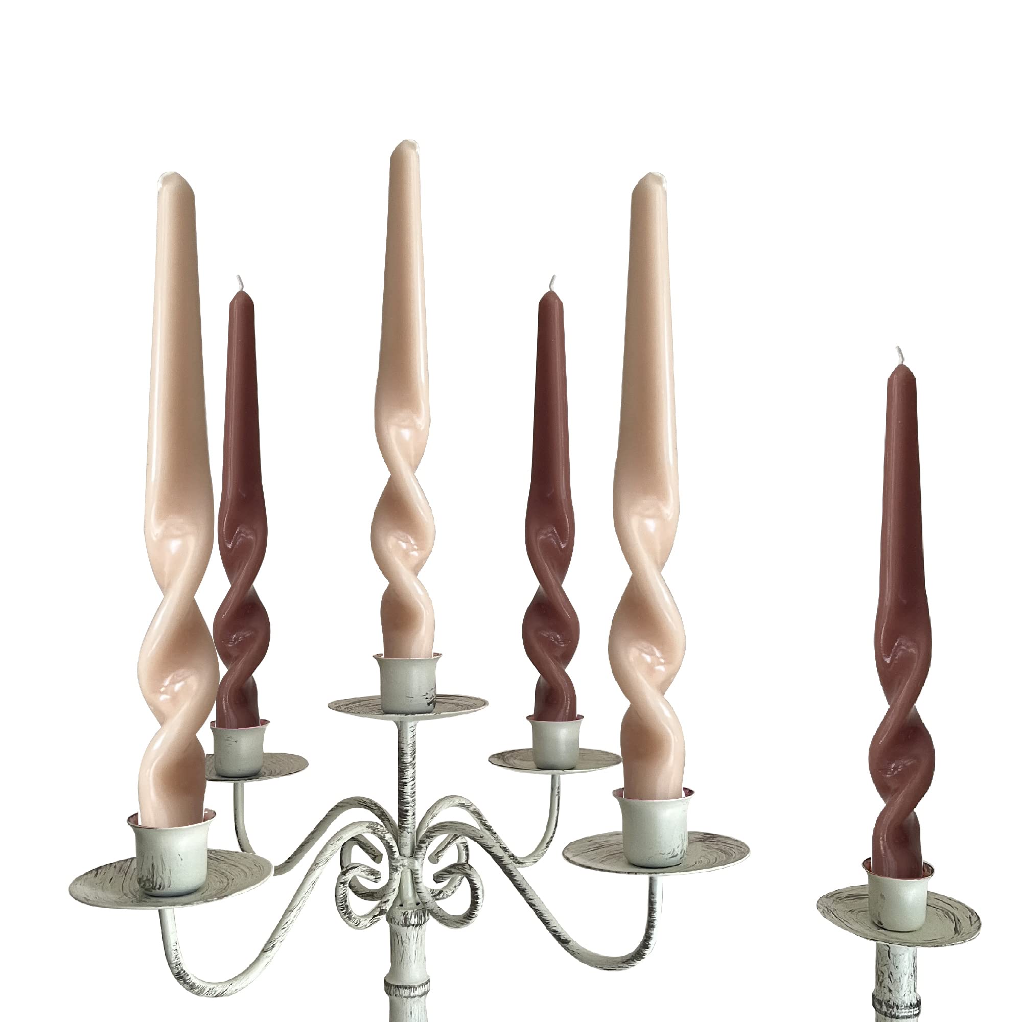 Spiral Taper Candles - Set of 6 Twisted Candle 9.5 Inch Tall for Home Decoration