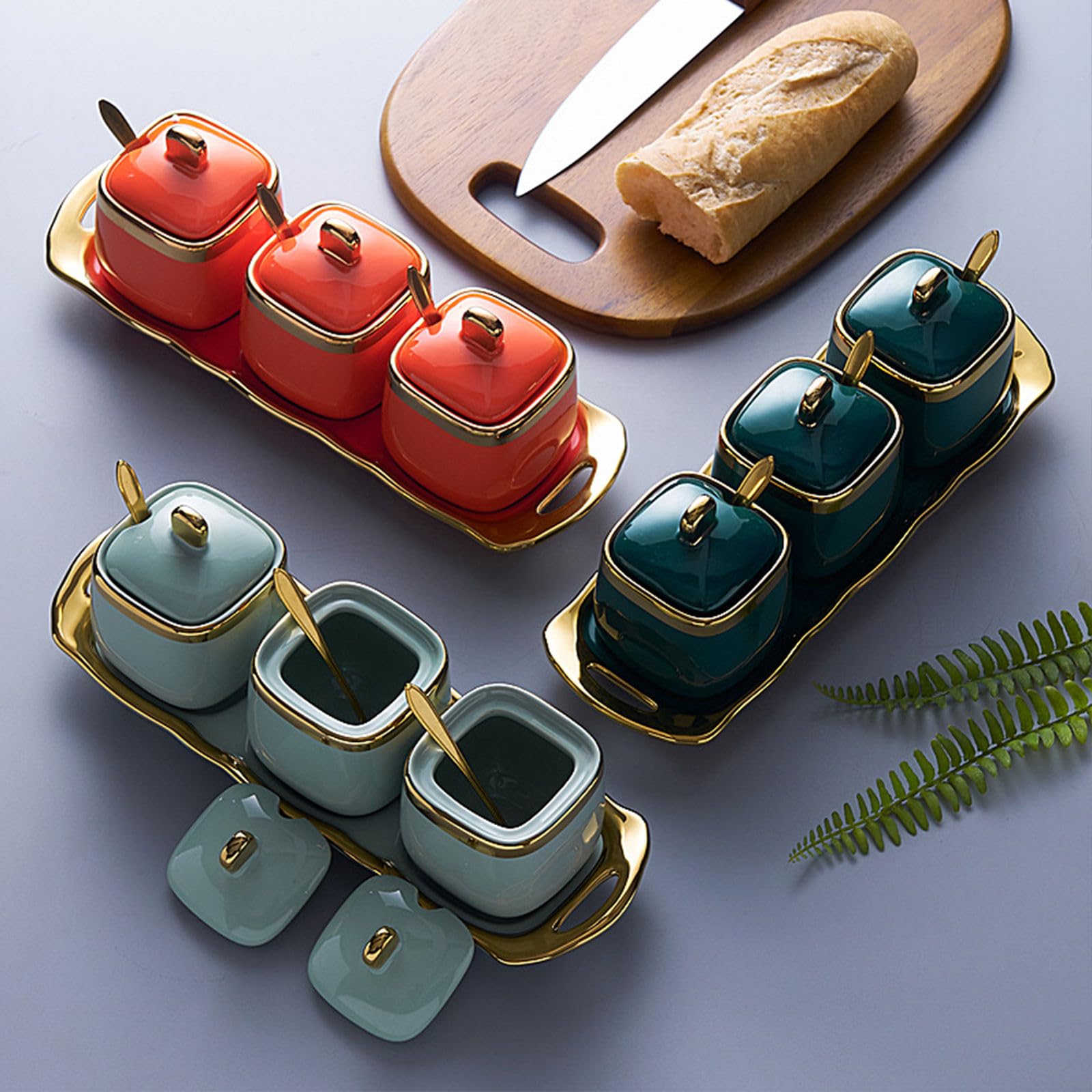 Sugar Bowl With Lid And Spoon, Sugar Pot Set Of 3