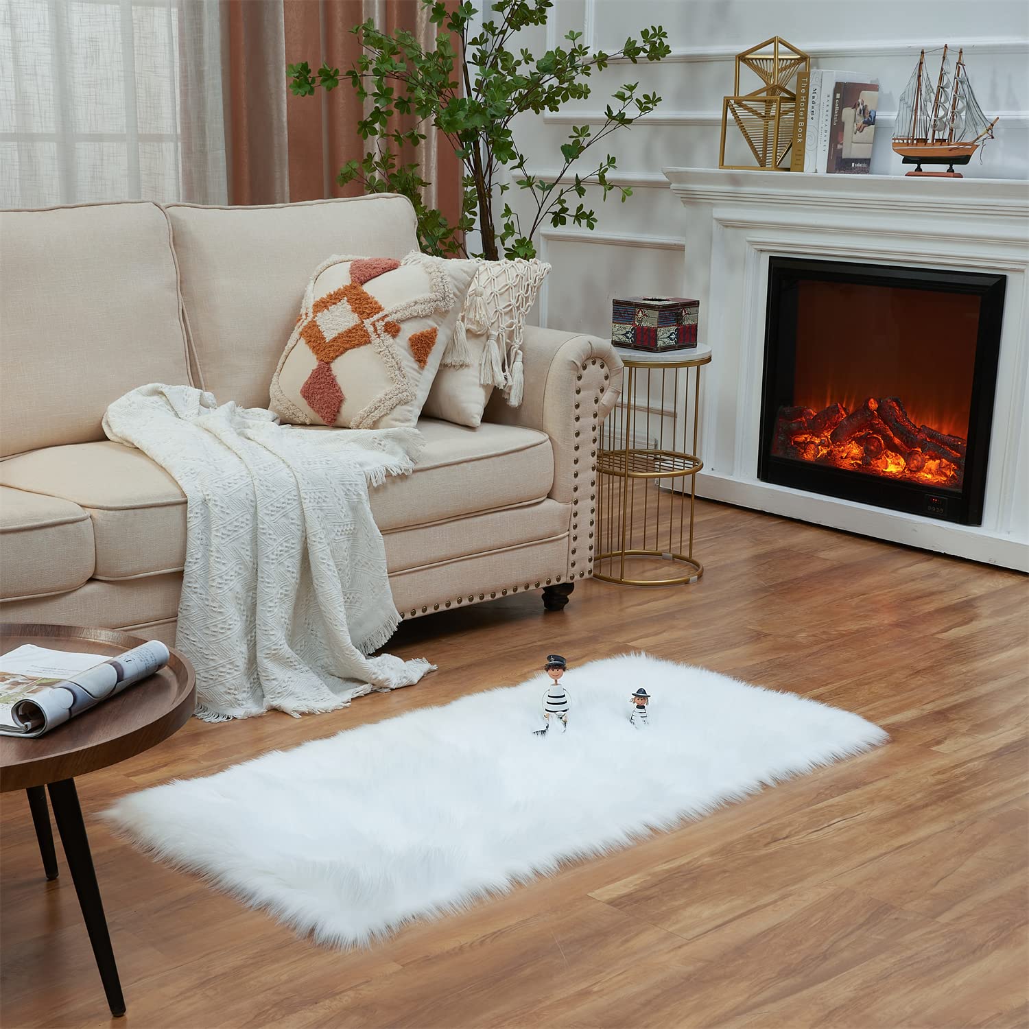 Ultra Soft Faux Fluffy/Fuzzy Shaggy Area Rug - Fur Chair Cover Seat Pad