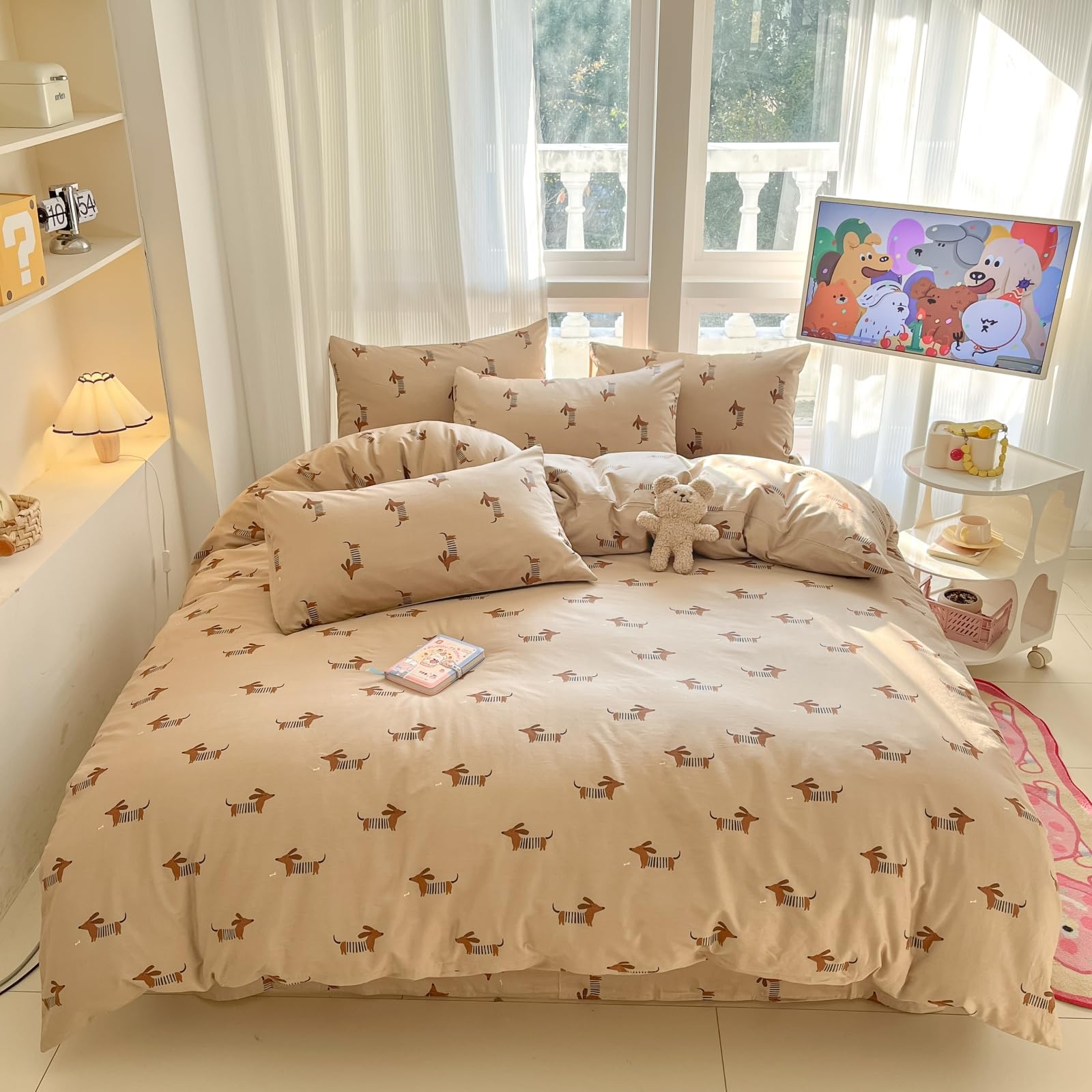 Cute Duvet Cover Sets 100% Cotton Bedding Comforter Cover Full 2 Pillowcases