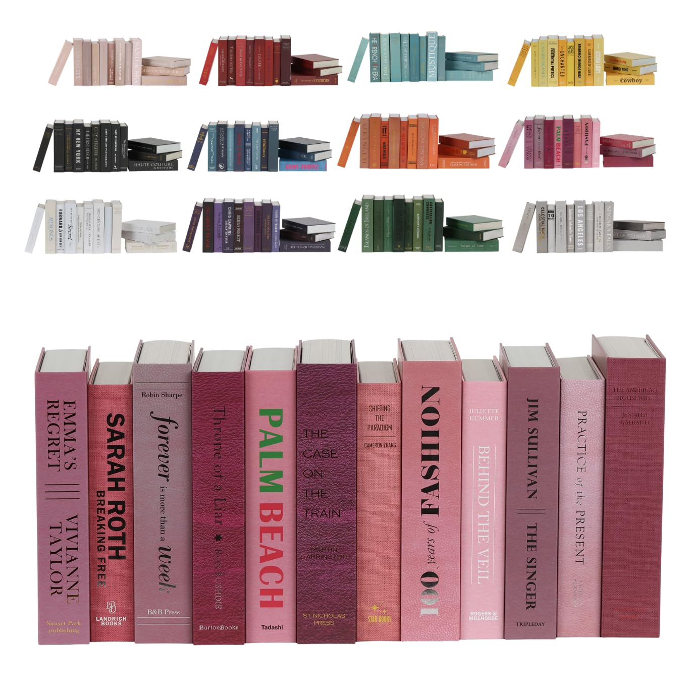 Decorative Faux Books, 12 Fake Books for Bookshelf Decor