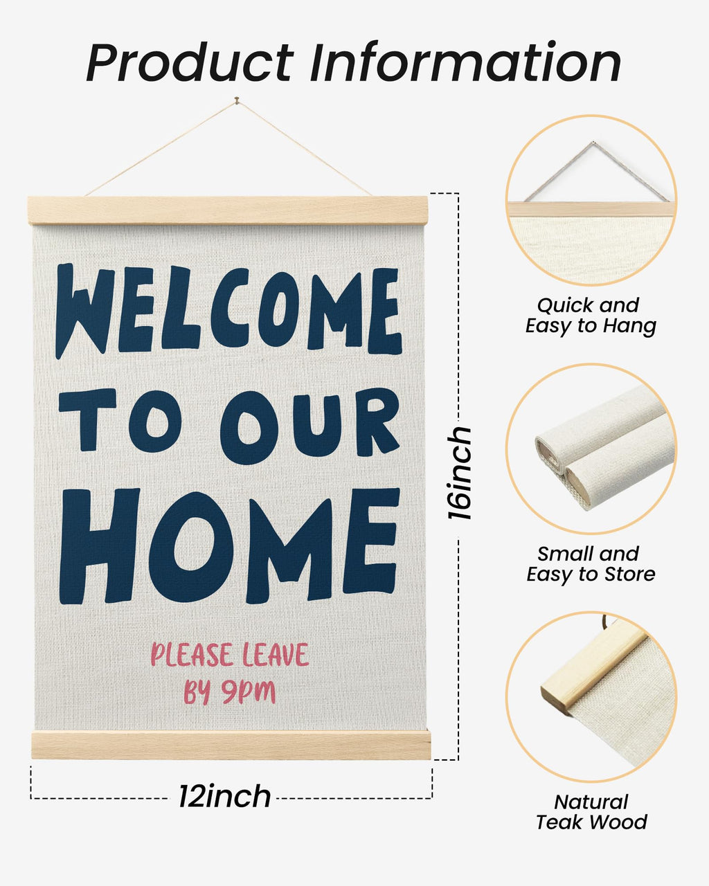 Trendy Preppy Poster Hanger Frame, Aesthetic Wall Art Decor