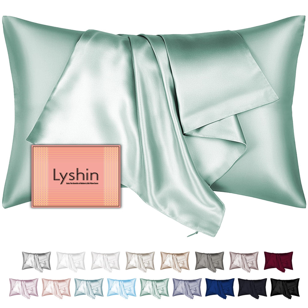 Silk Pillow Cases with Hidden Zipper, Ultra Smooth and Soft Breathable Cooling Silk Satin Pillowcase