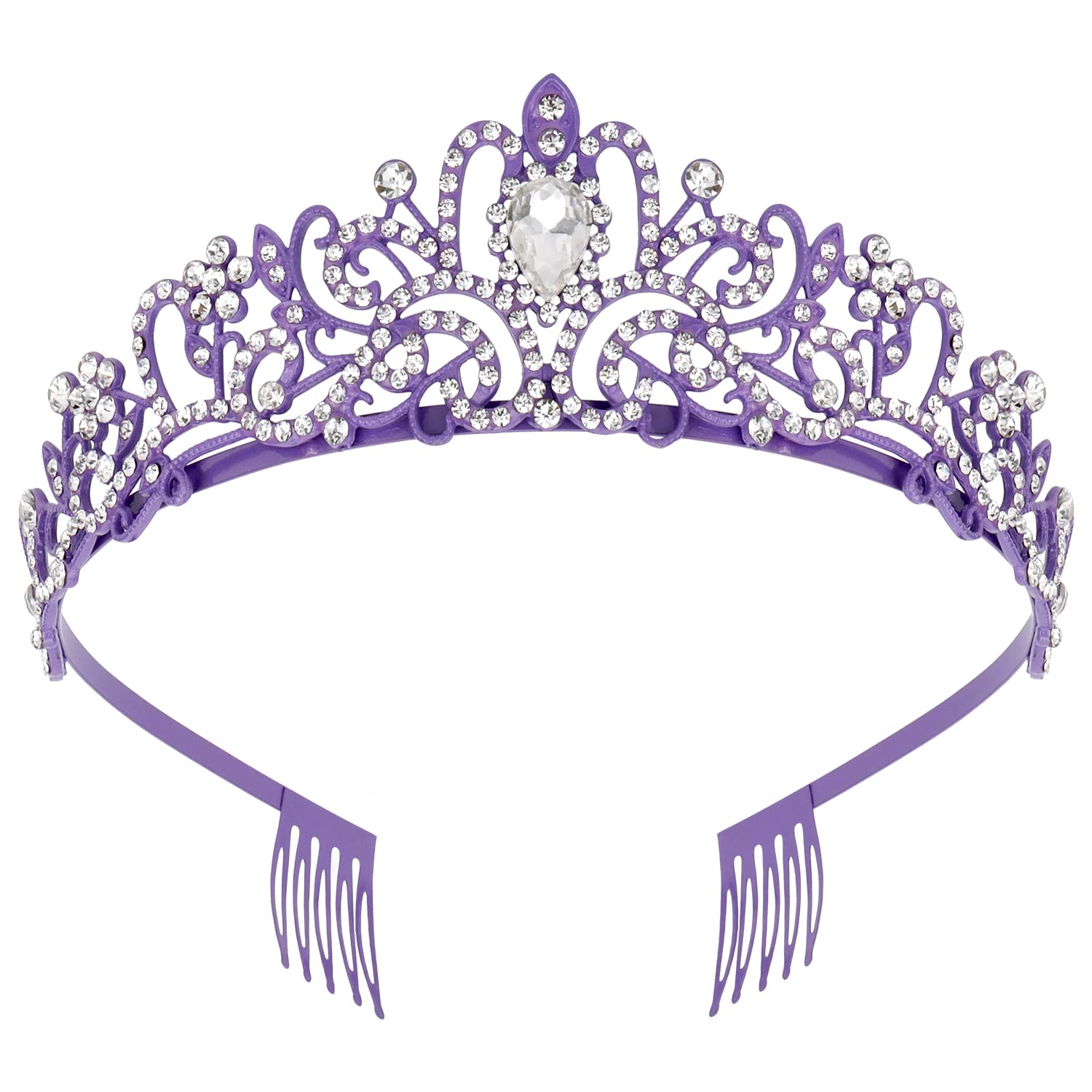 Princess Crystal Tiara Crown Headband Elegant Crown With Combs