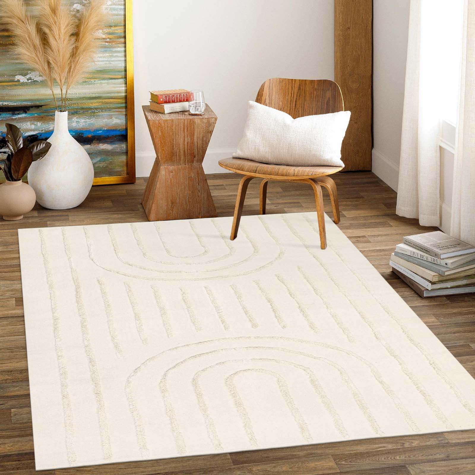 Washable Kitchen Runner Rug - Hand-Woven Bathroom Runner Rug with Tassels, Terracotta Entryway Runner Rug, Tufted Rainbow Bedroom Rug Runner, Hallway Rug for Laundry/Living Room