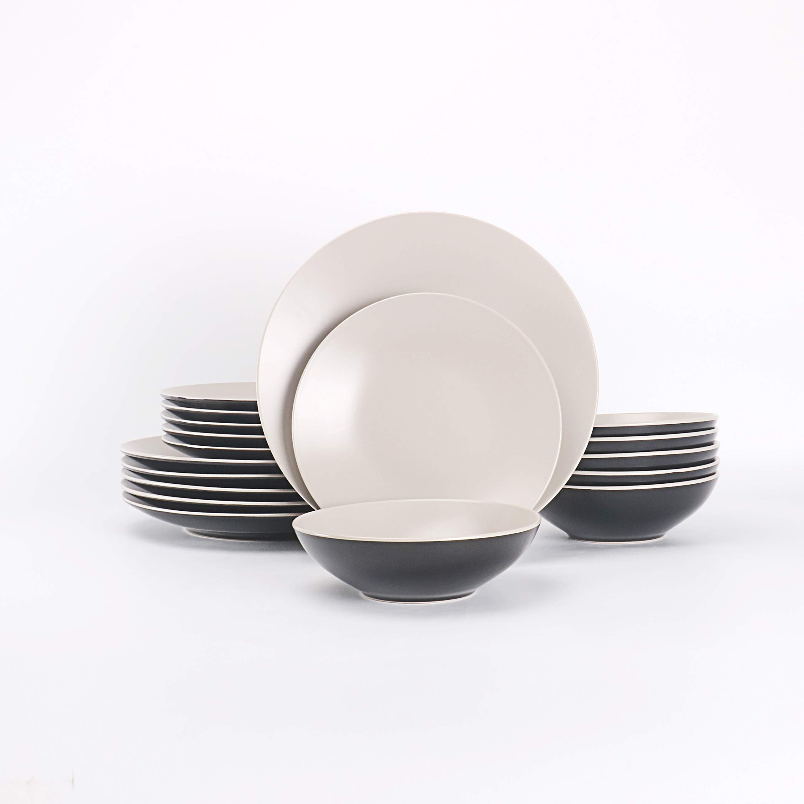 Stoneware Two-Tone Colors Life 12pc Dinner Set
