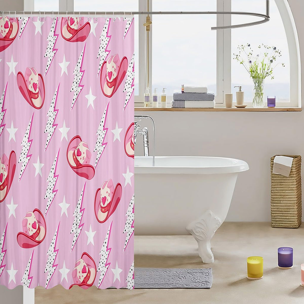 Cute Bathroom Curtains -  Waterproof Curtains, 12 Hooks Suits