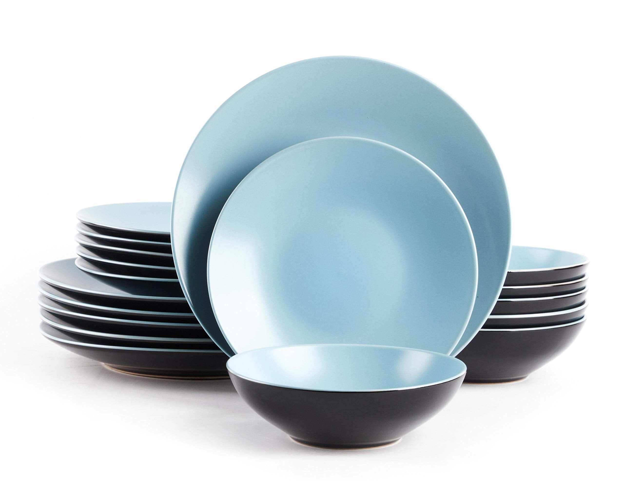Stoneware Two-Tone Colors Life 12pc Dinner Set