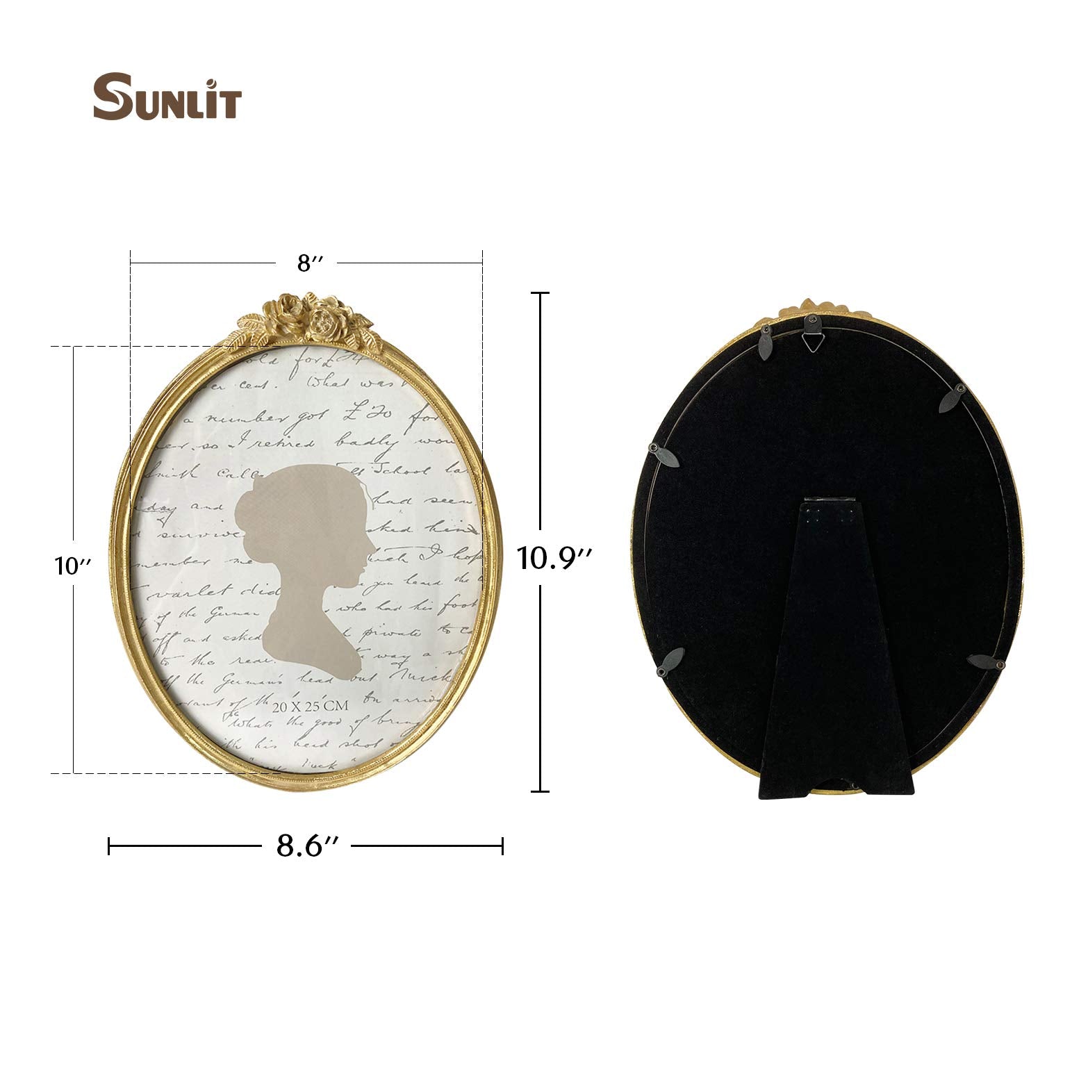 Vintage Picture Frame, Oval Antique Photo Frames with Glass Front, Luxury Photo Display, Tabletop Wall Hanging