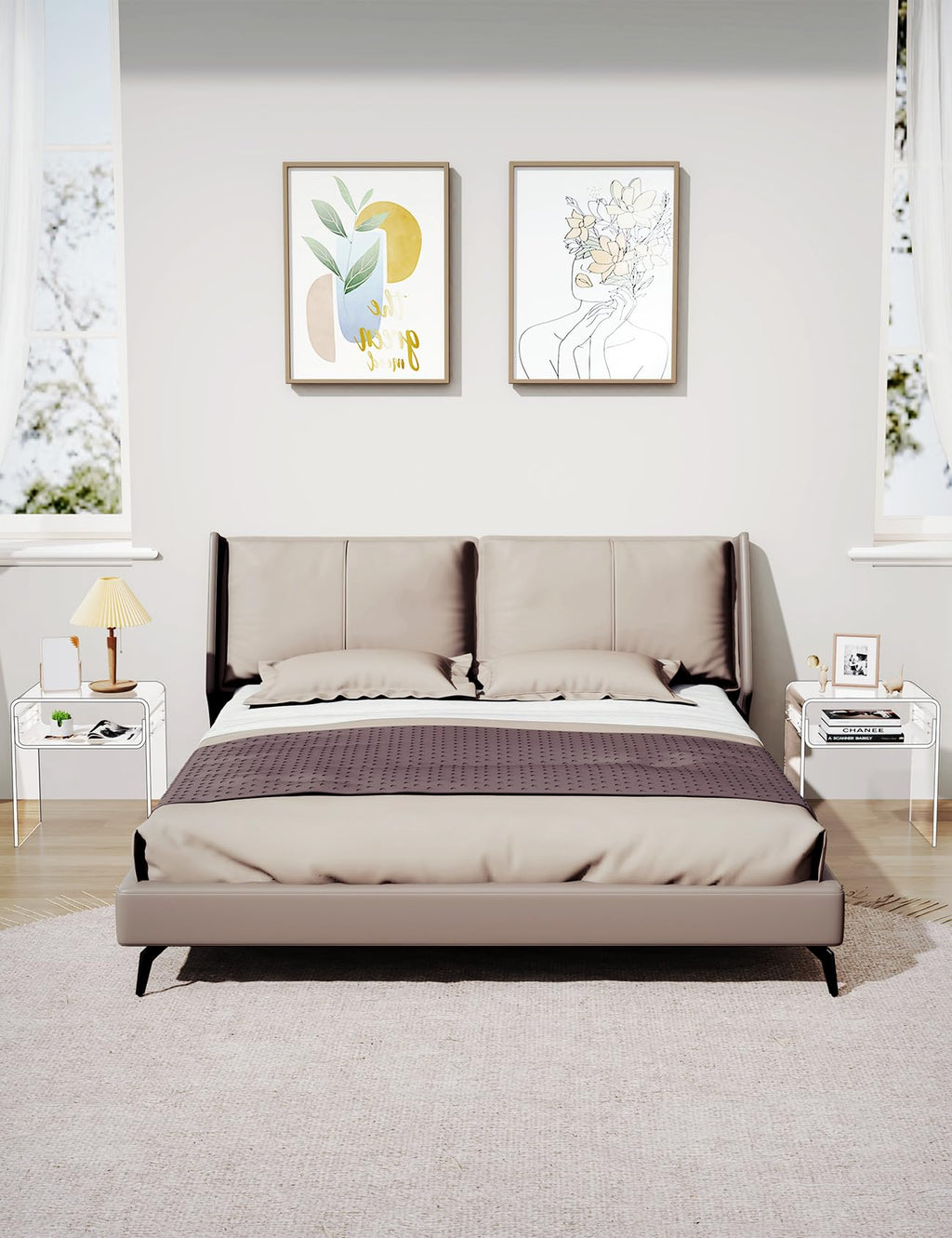 Clear Acrylic End Table 2-Tier Bedside nightstand