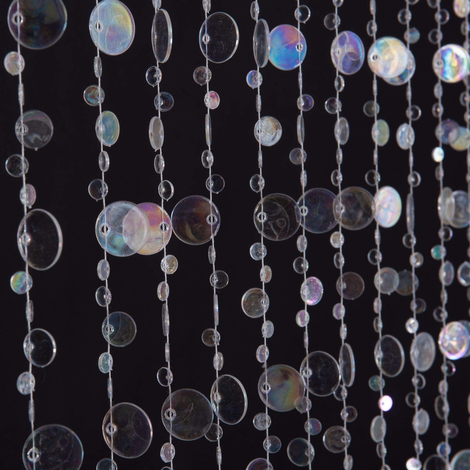 Iridescent Faux Crystal Acrylic Bubble Beaded Curtains for Doorway Room Divider Backdrop Decoration