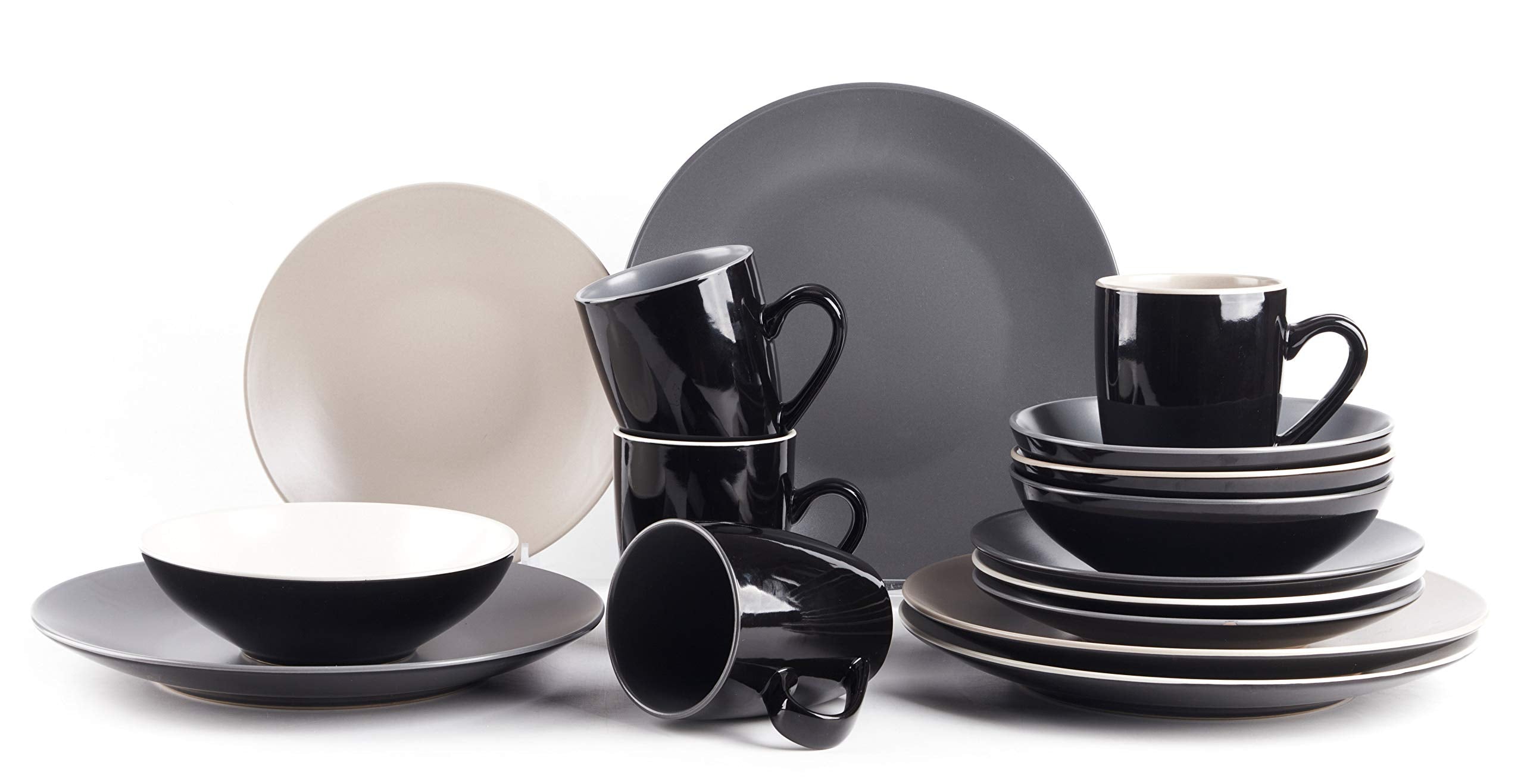 Stoneware Two-Tone Colors Life 12pc Dinner Set