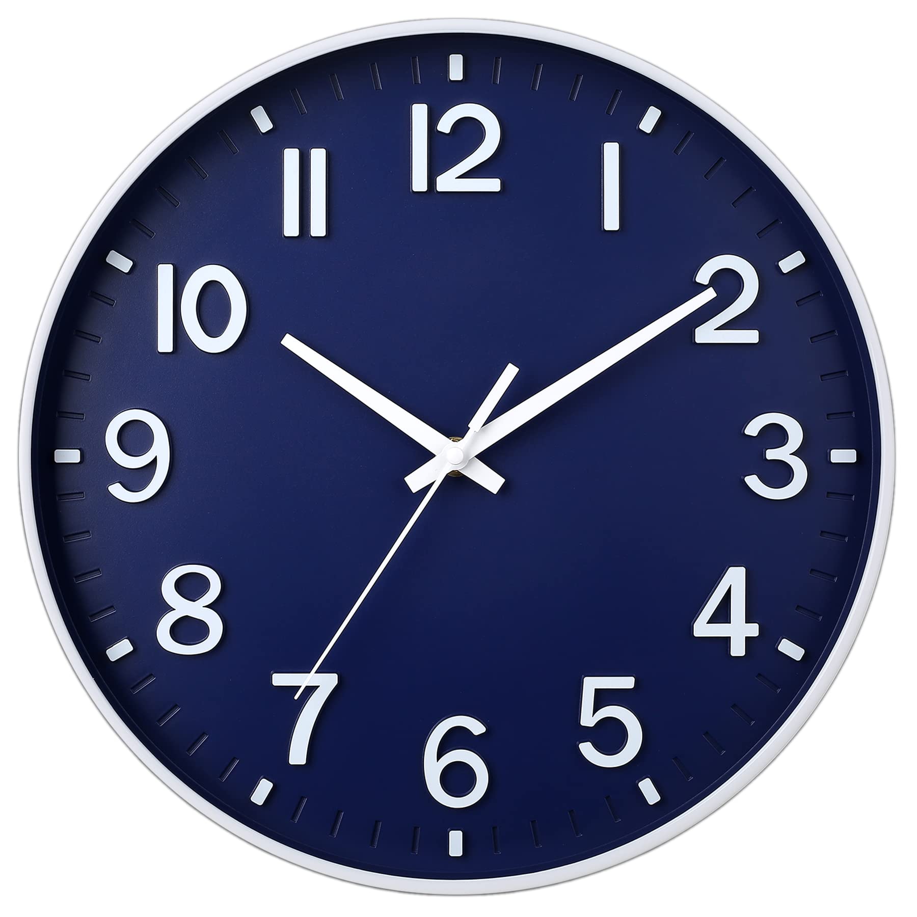 Wall Clocks Battery Operated - 12 inch Silent Non Ticking Modern
