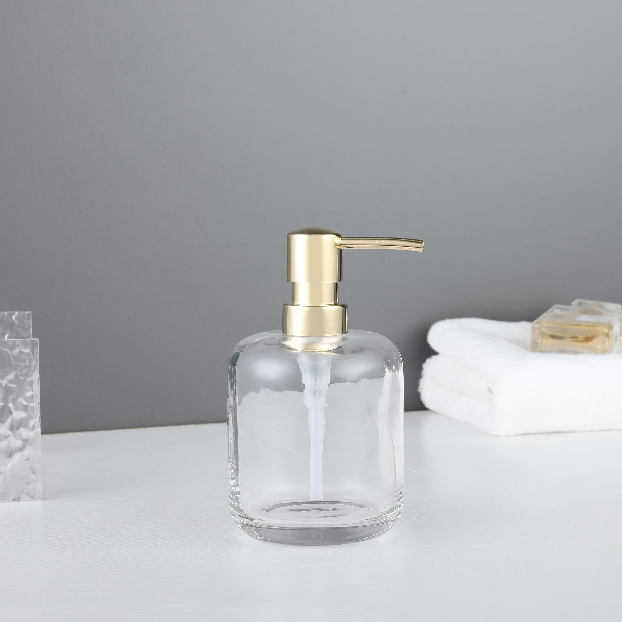 Glass Soap Pump Dispenser, Refillable Soap Dispenser