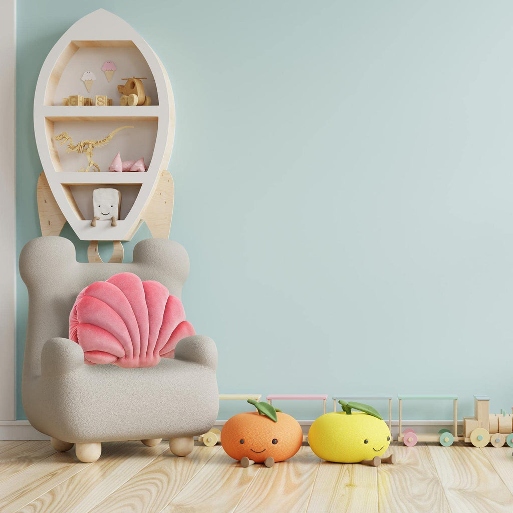 Pink Seashell Decorative Pillow â€?Soft Clam-Shaped Cushion for Sofa, Bed, or Living Room