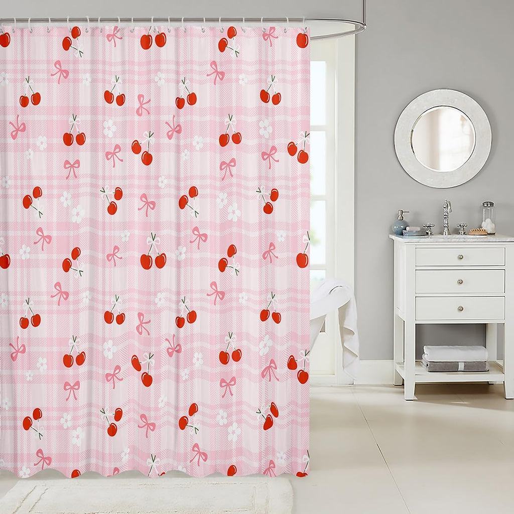 Cute Bathroom Curtains -  Waterproof Curtains, 12 Hooks Suits