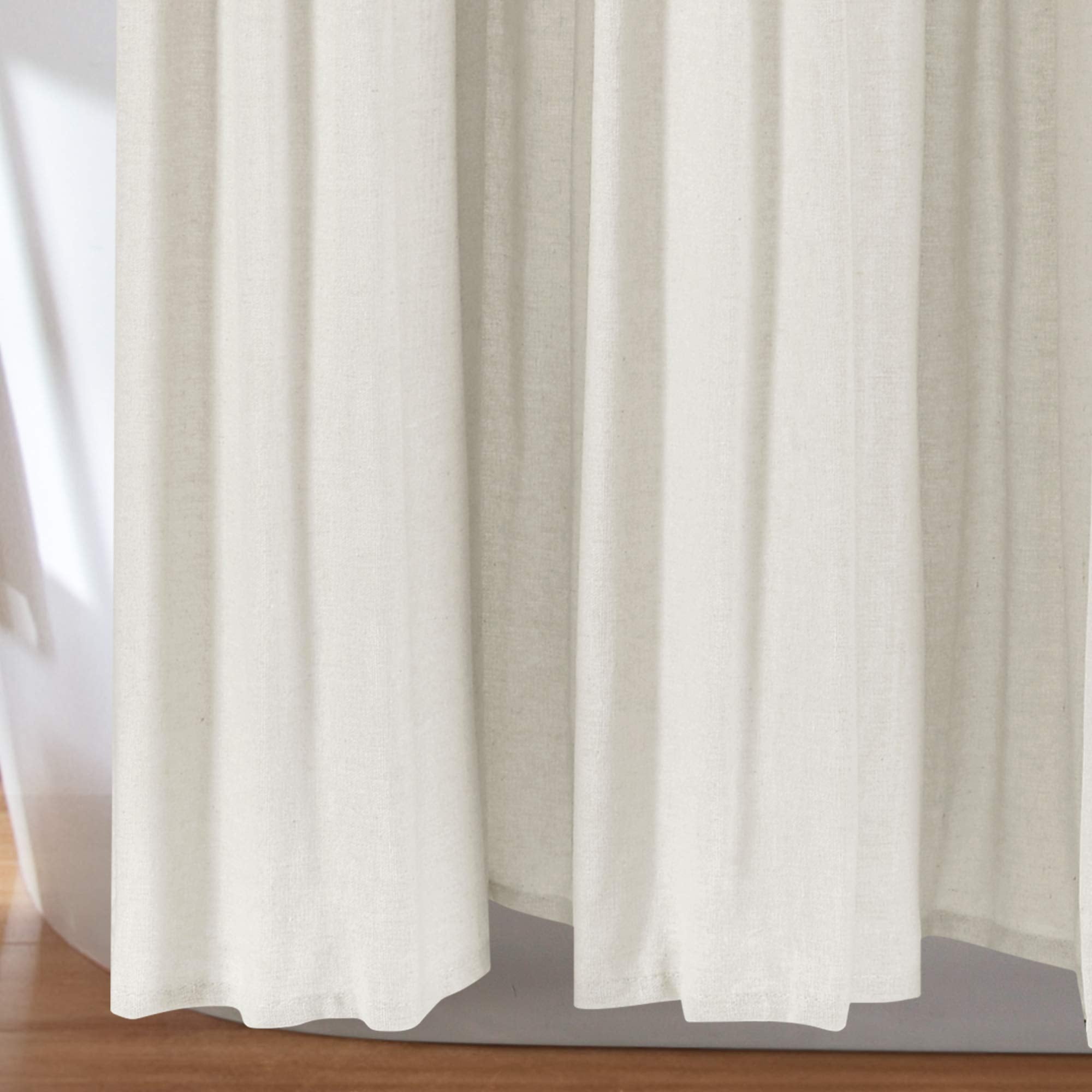 Lush Decor Linen Button Shower Curtain, 72" W x 72" L, Fabric Shower Curtains