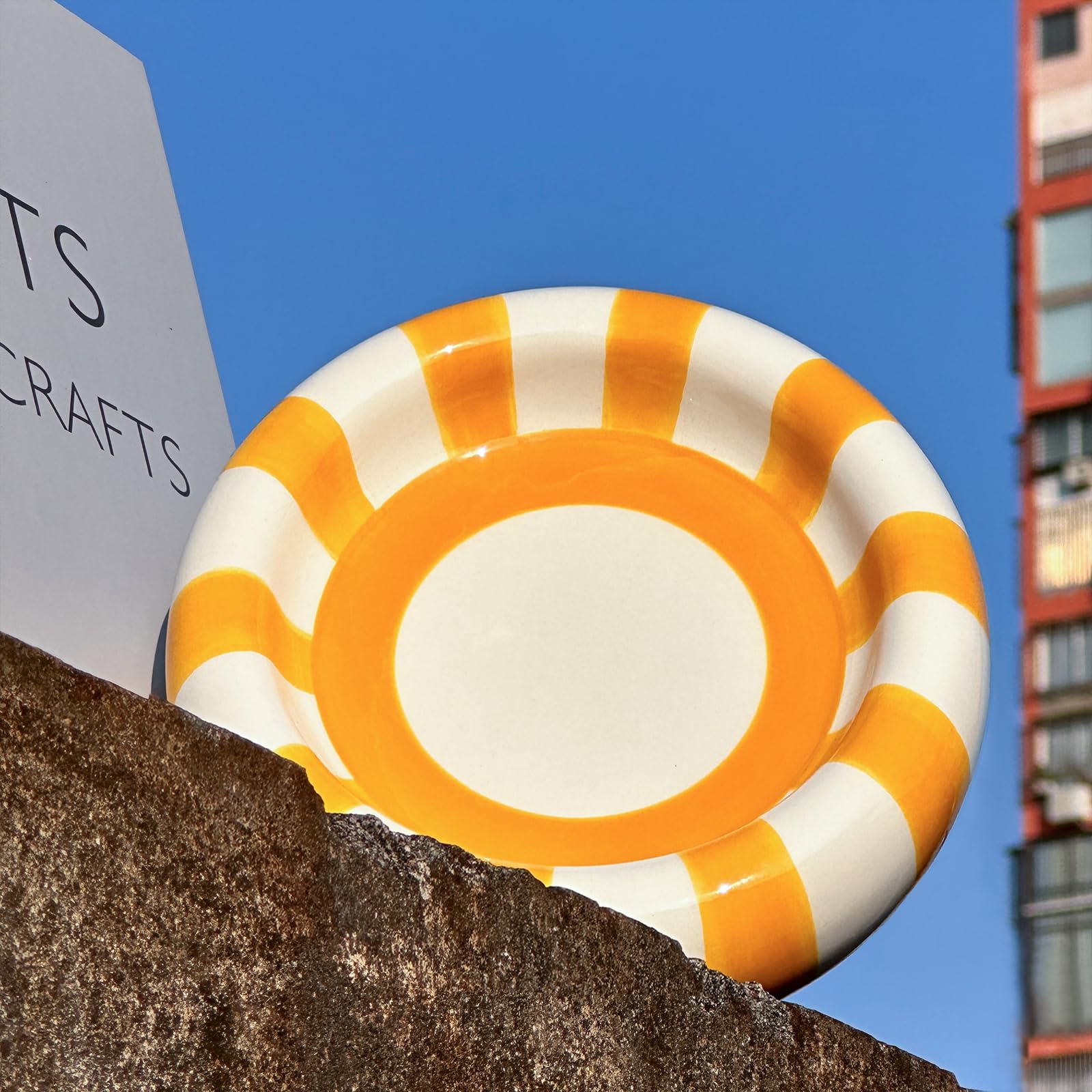 Jewelry Tray Trinket Dish,Cute Round Ceramic Decorative Ring Holder