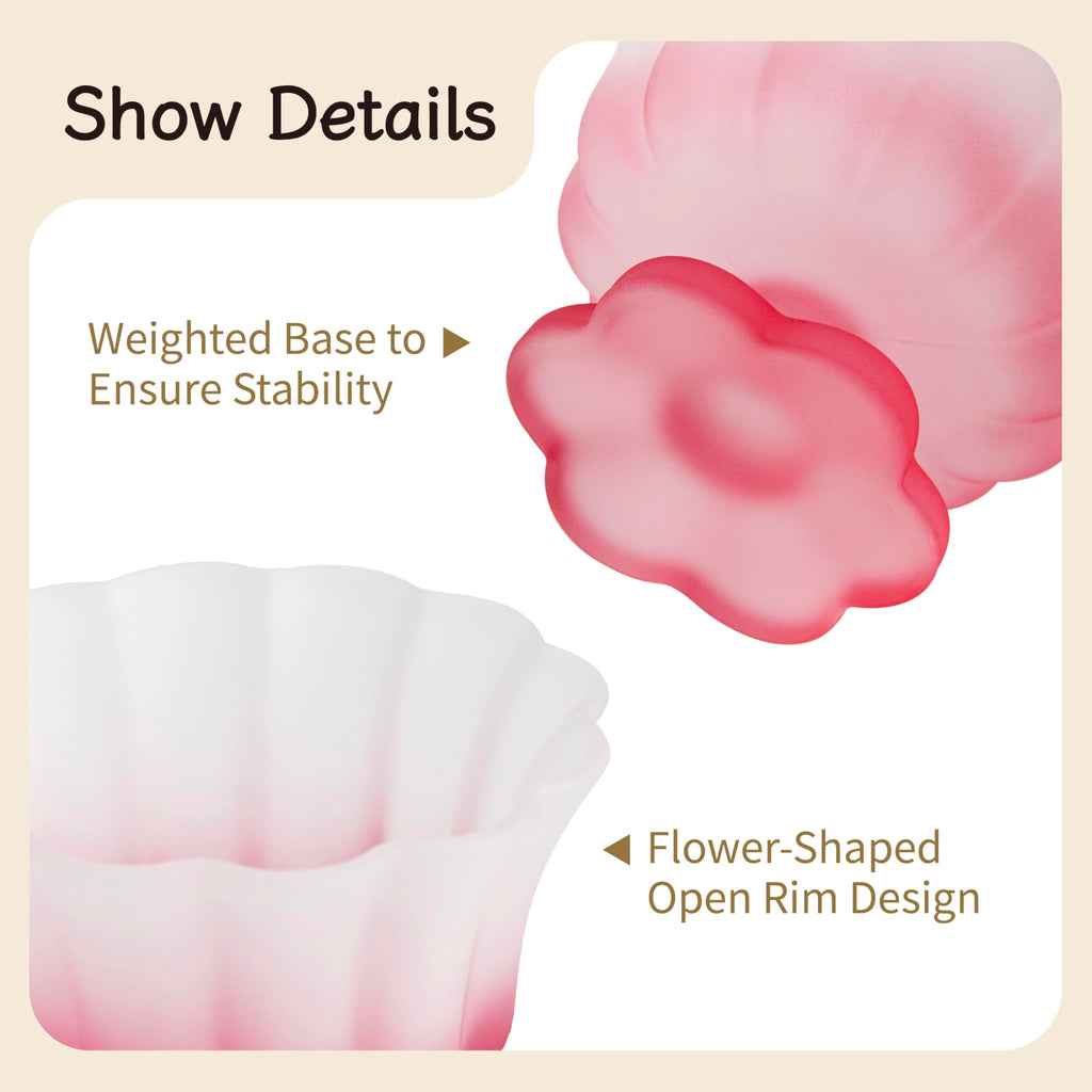 Matte Gradient Finish Glass Dessert Bowl with Heavy Base, 240ml (8.1oz)