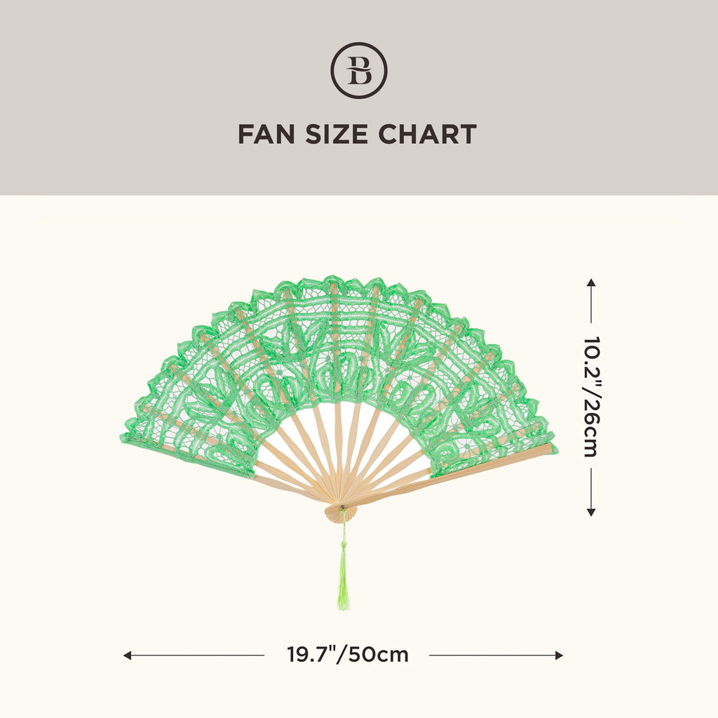 Cotton Lace Folding Handheld Fan Embroidered Hand Fan with Bamboo Staves