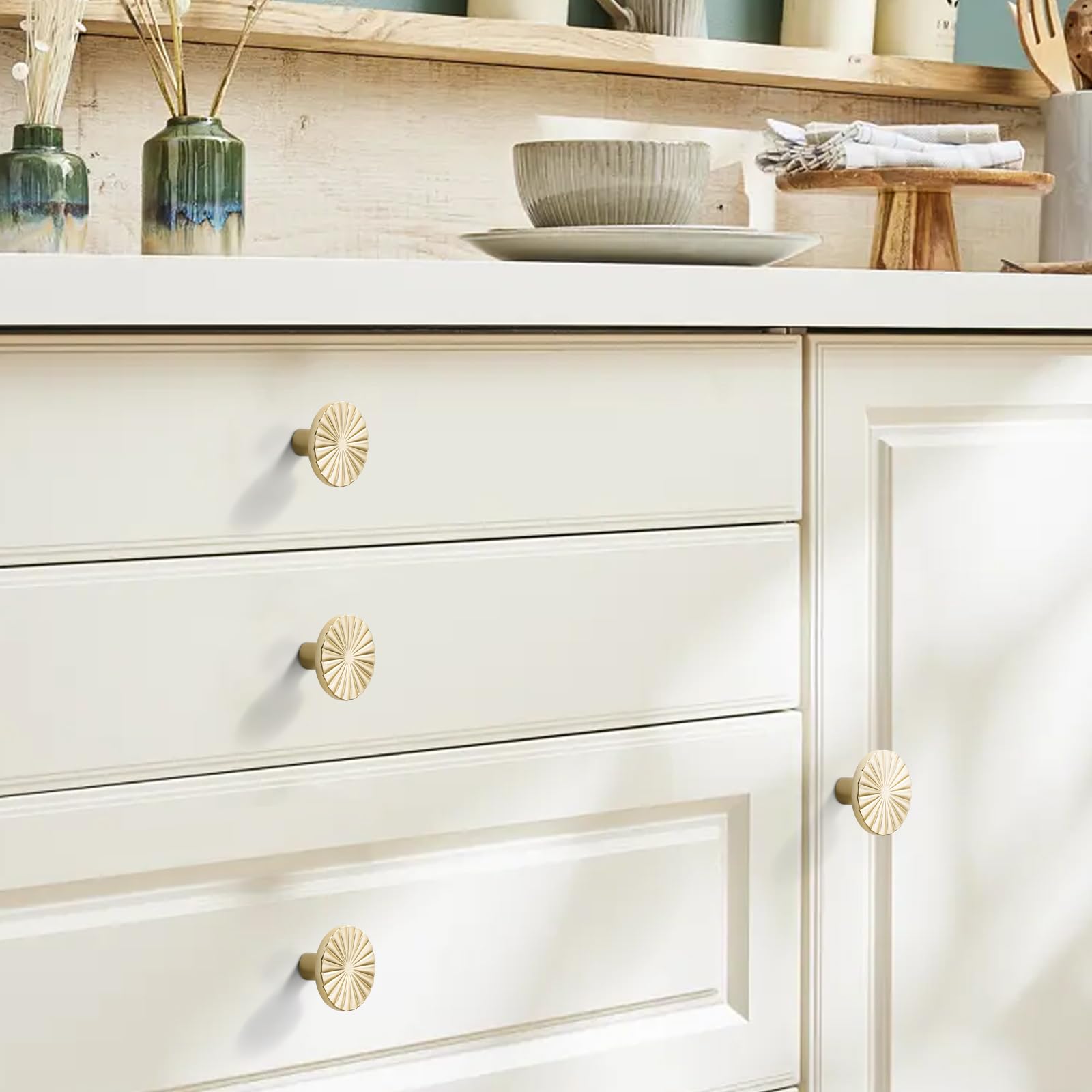 Gold Cabinet Pulls Cup Flat Drawer Handles Sunflower Handle Unique Hardware for Furniture Door Wardrobe Hardware