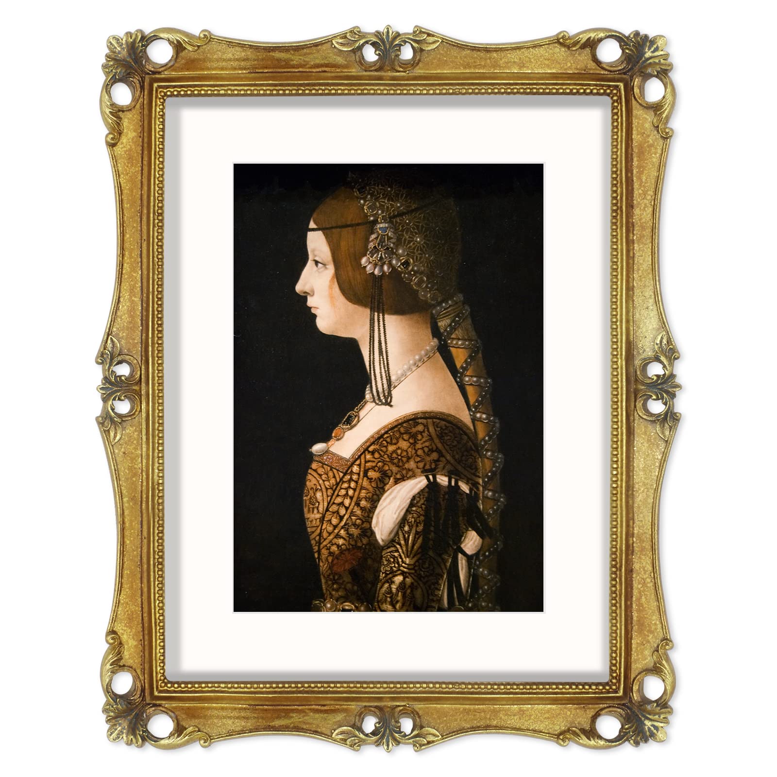 Picture Frame Antique Frame 8x10 Vintage Photo Frames 11 x 4 in with Gold Trim, Wall and Tabletop Picture Frames