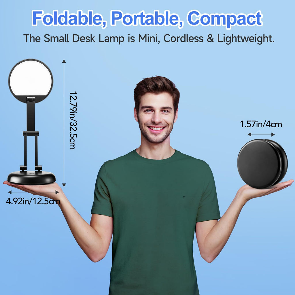 Folding and Portable Desk Lamp, Rechargeable with 9 Brightness Levels