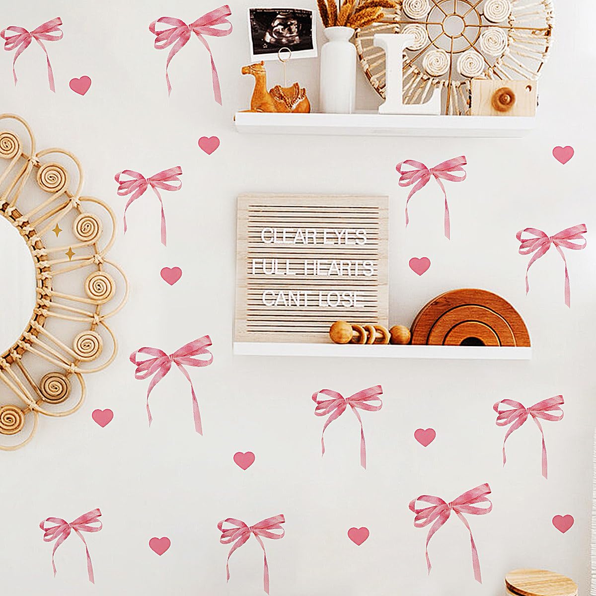 Stickers Peel and Stick Coquette Pink Decals 12 Sheets