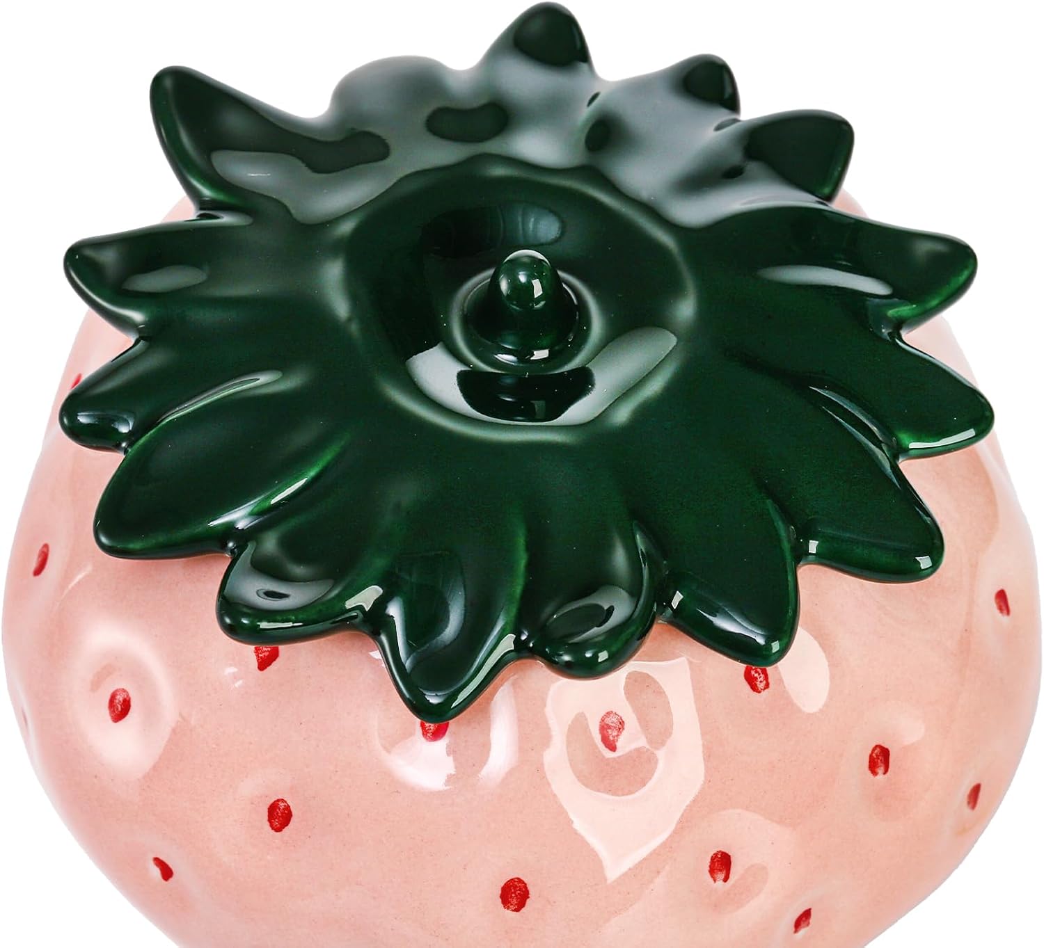 Ceramic Strawberry Jars, 2 Pack Strawberry Shaped Canisters With Lids